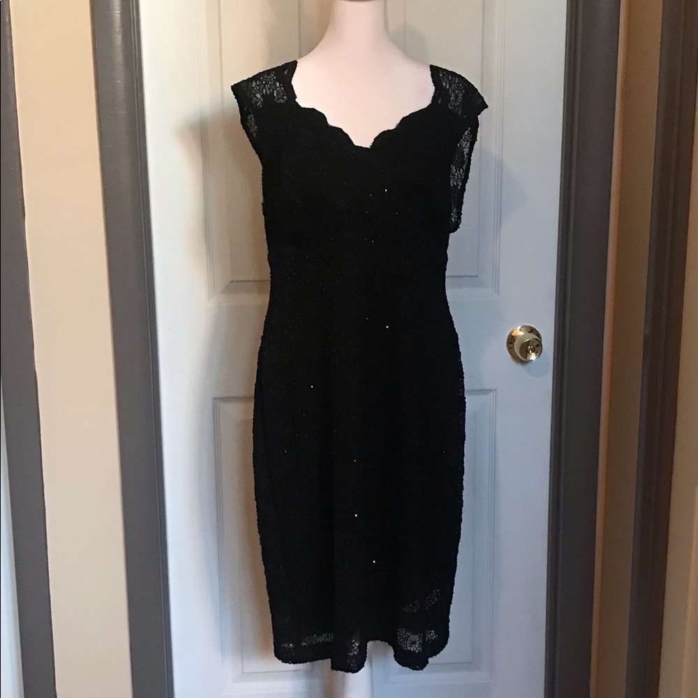 Sparkly black, open back dress. NWT. Size 16